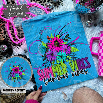 Summer Vibes Pocket Set | PNG | Pocket Set | 300 DPI | Transparent PNG | Digital File Only