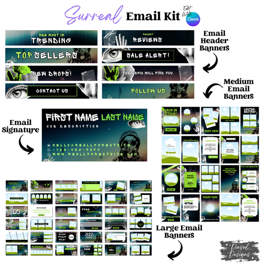 Surreal Email Kit | Email Templates | Email Marketing Templates Pack | Edit in Canva