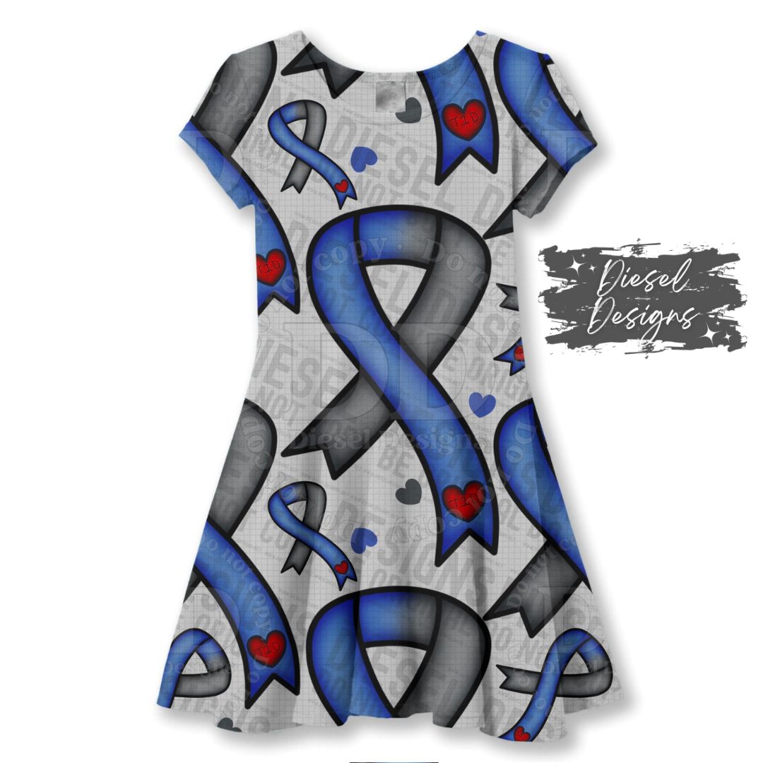 T1D Ribbon | Seamless File | 300 DPI | 12" x 12" | Digital File only