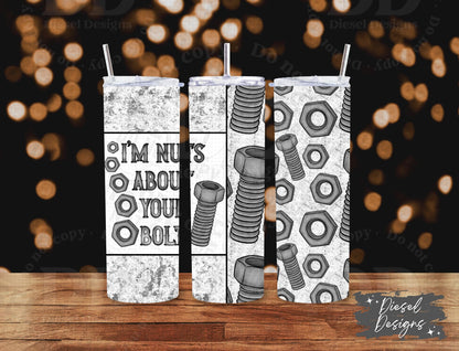 Nuts about your bolt Bundle | 300 DPI | PNG | Seamless | Tumbler Wraps