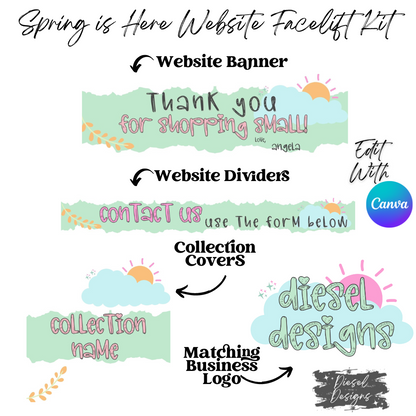 Spring Is Here | Website Kits | Editable graphics included