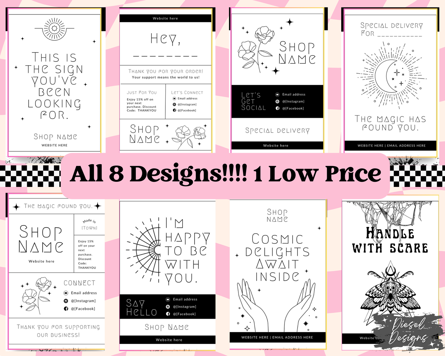 Witchy Thermal Design Bundle  (4x6) Bundle | Thermal Label | Edit in Canva | 4" x 6" | Bundles | Package Label