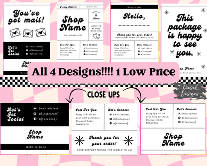 Retro Thermal Design Bundle  (4x6) Bundle | Thermal Label | Edit in Canva | 4" x 6" | Bundles | Package Label