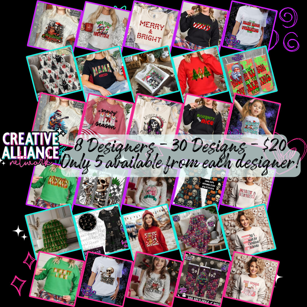 Creative Alliance Network: Christmas Cheer | 300 DPI | PNG | Seamless | Tumbler Wraps | Collab | Digital File Only