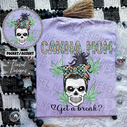 Canna Mom With Dreads Pocket Set | PNG | Pocket Set | 300 DPI | Transparent PNG | Digital File Only