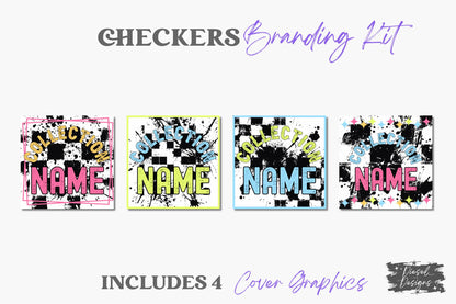 Checkers Branding Kit | Website Kit | Business Card | Logo | Facebook Cover | Editable in Canva