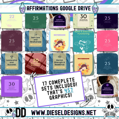 2025 Daily Affirmations Google Drive | Engagement graphics | Canva Templates