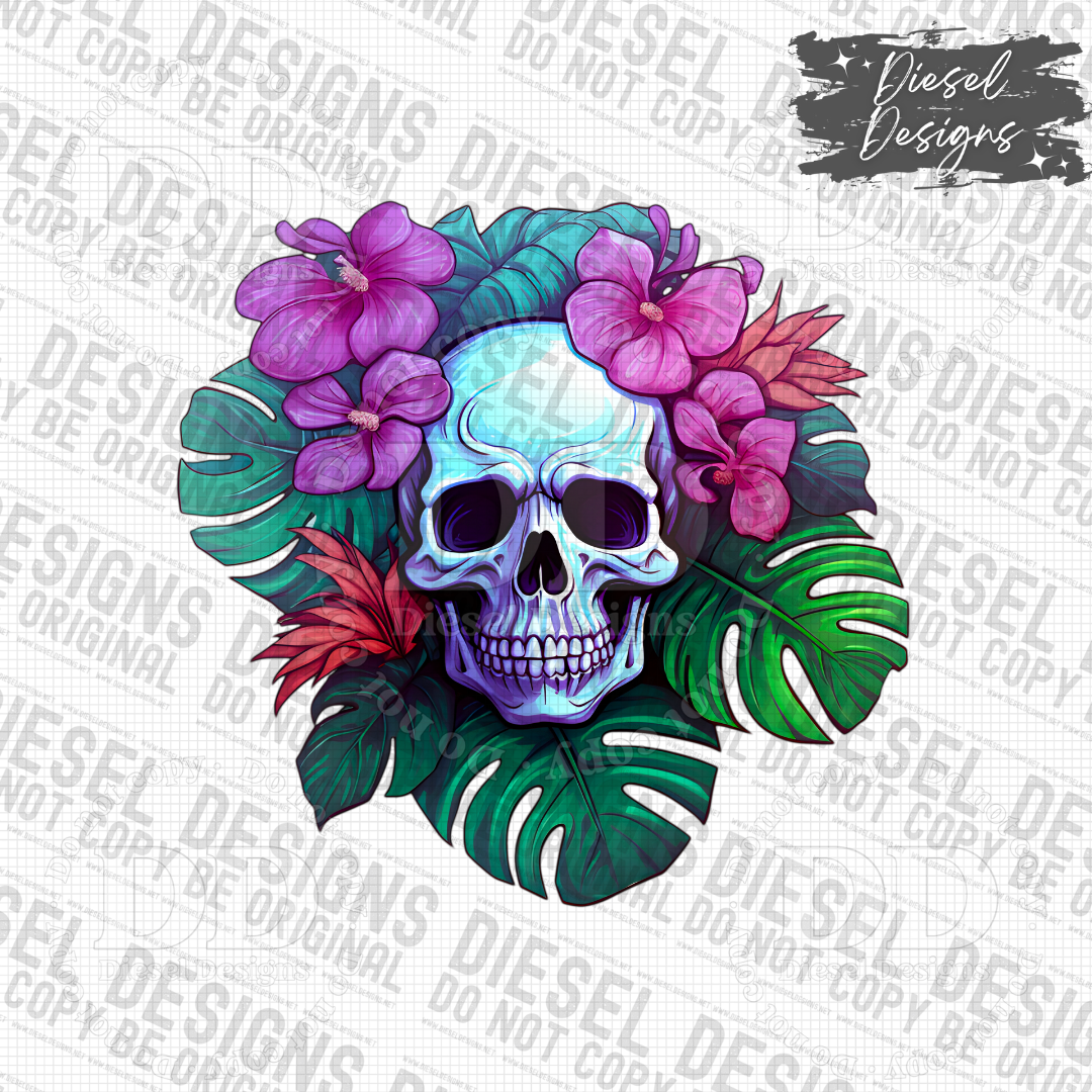 Floral Skellie PNG  | 300 DPI | Transparent PNG | Digital File Only