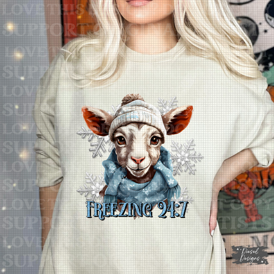 Freezing 24/7 Goat PNG  | 300 DPI | Transparent PNG | Digital File Only