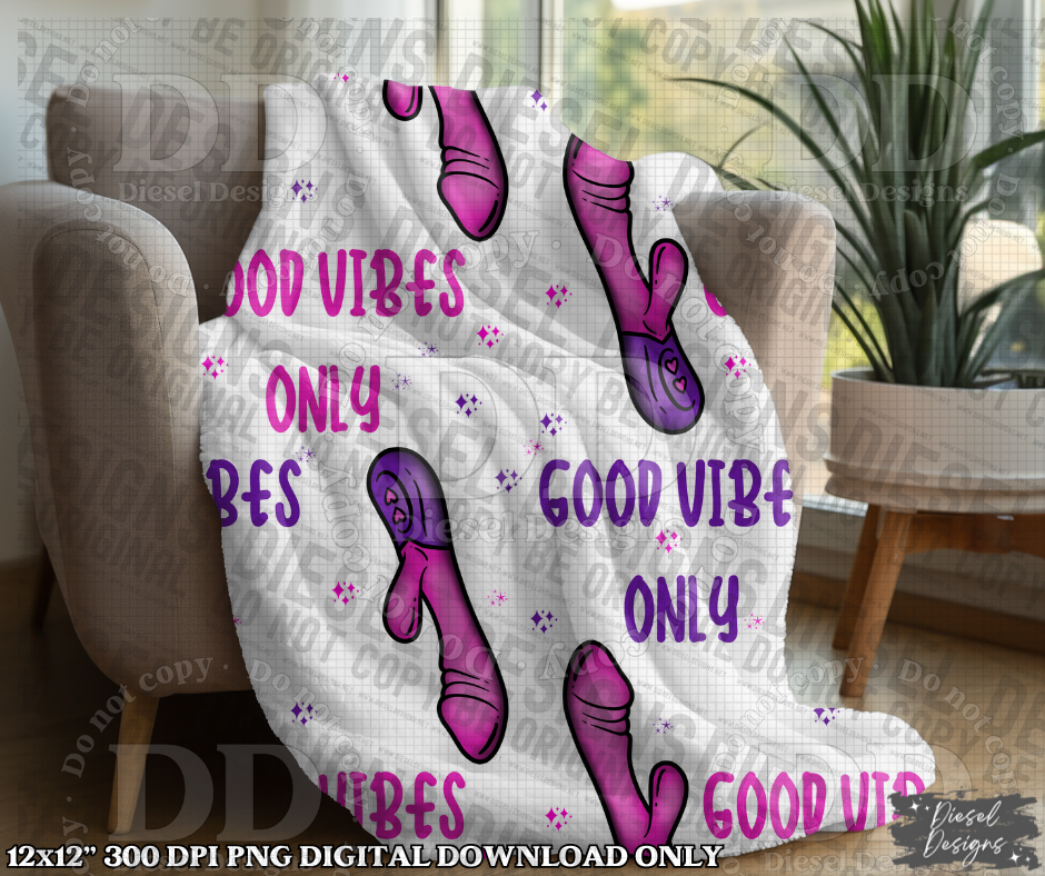 Good Vibes Only Pink | 300 DPI | Seamless 12"x12" | 2 sizes Included