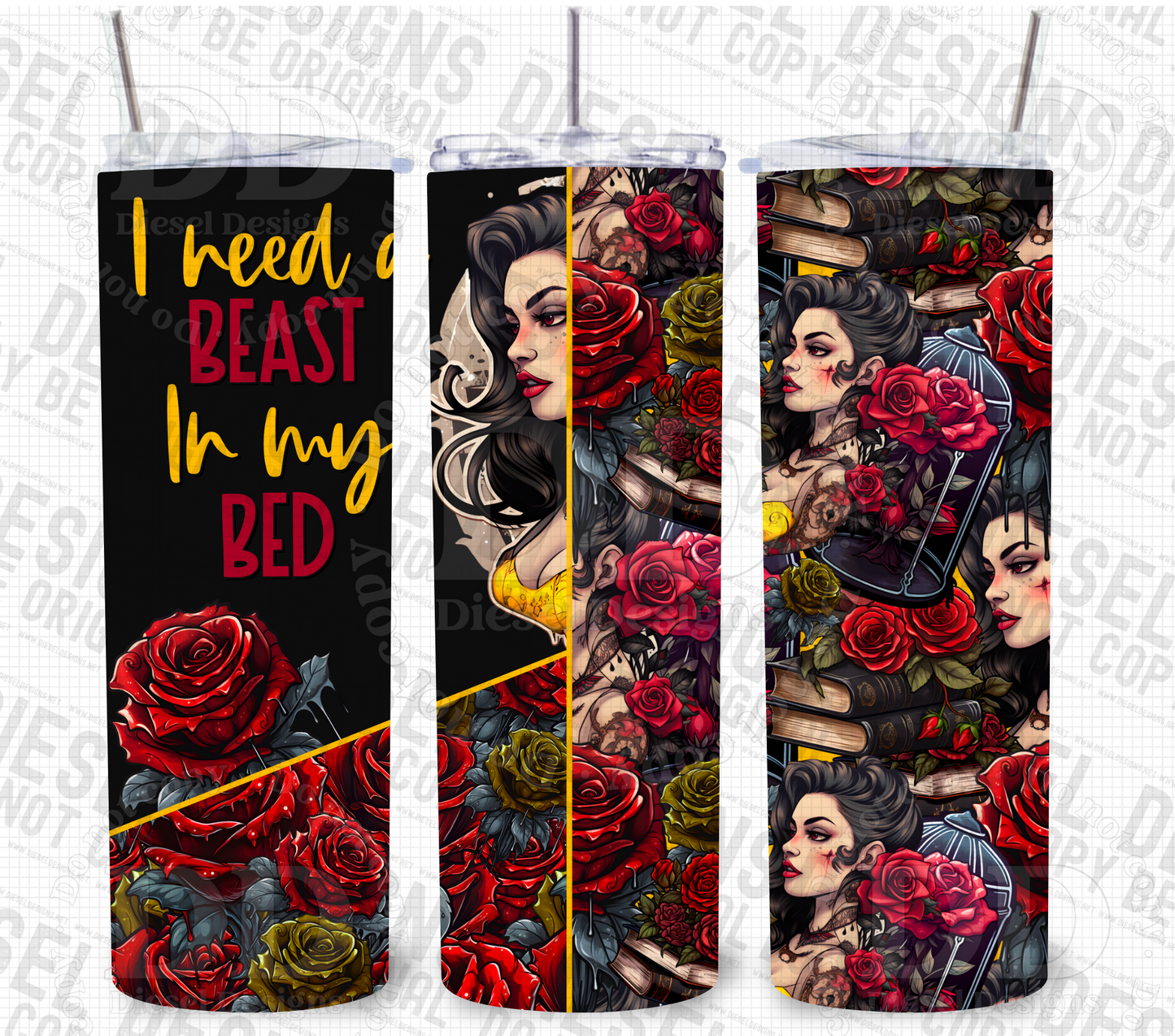 I need a beast | 300 DPI | PNG | Seamless | Tumbler Wraps