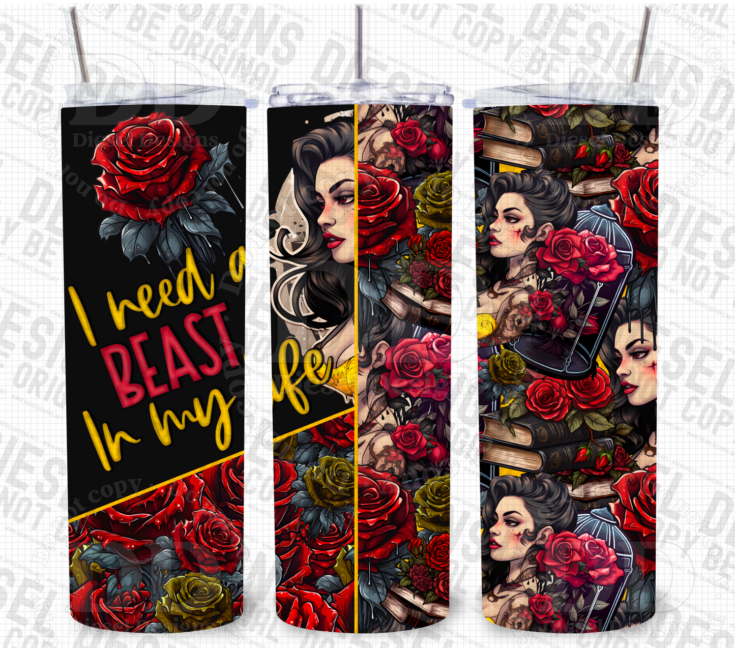 I need a beast | 300 DPI | PNG | Seamless | Tumbler Wraps