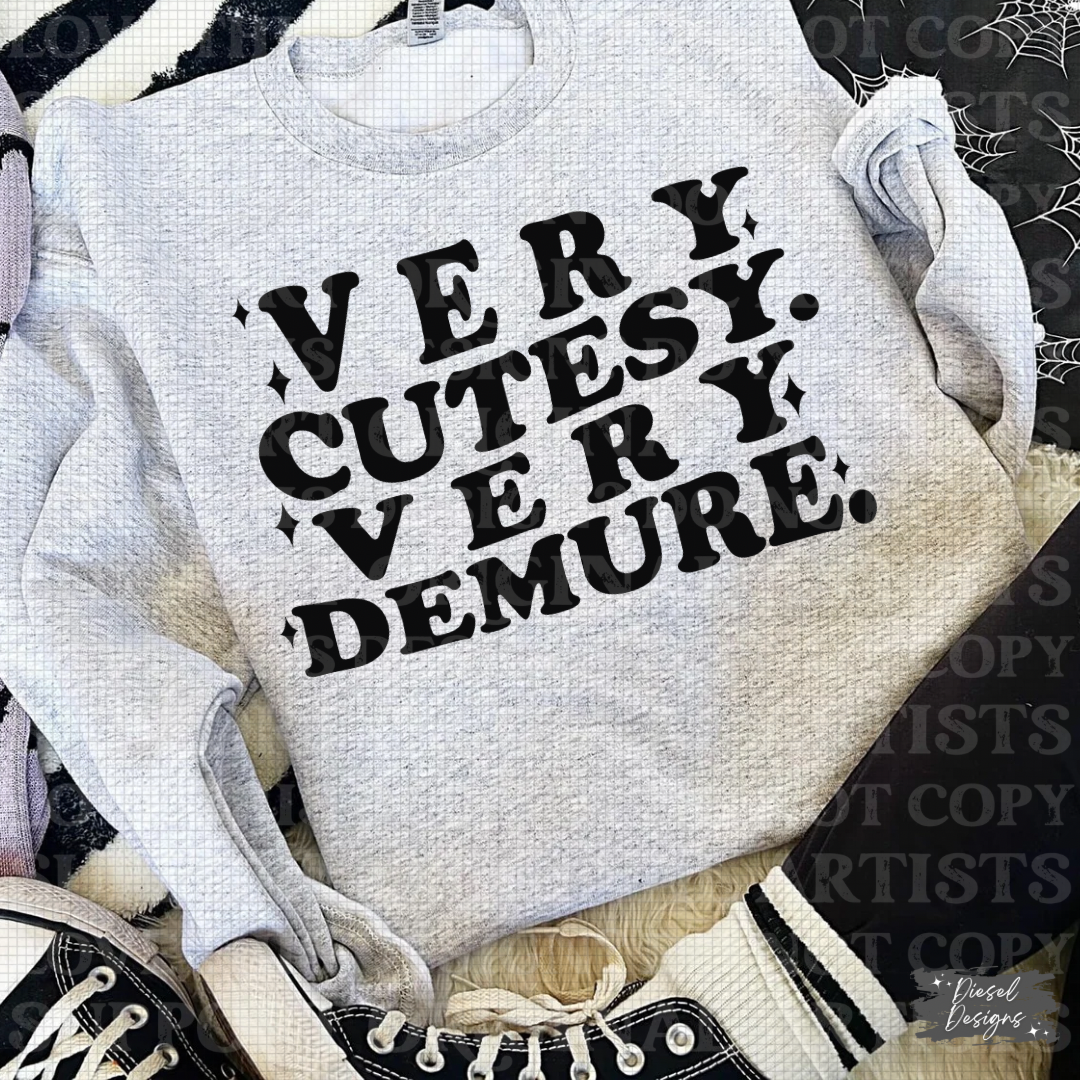 Very Cutesy, Very Demure Wavy Text PNG  | 300 DPI | Transparent PNG | Digital File Only