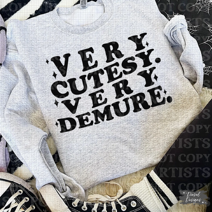 Very Cutesy, Very Demure Wavy Text PNG  | 300 DPI | Transparent PNG | Digital File Only