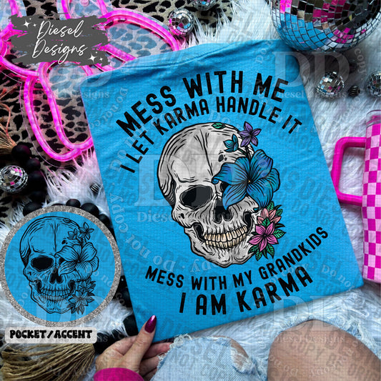 I Am Karma When You Mess With My GrandKids Color Pocket Set | PNG | Pocket Set | 300 DPI | Transparent PNG | Digital File Only