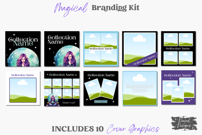 Magical Business Branding Kit | Website Kit | Business Card | Logo | Facebook Cover | Editable in Canva