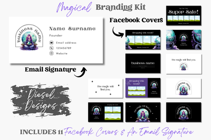 Magical Business Branding Kit | Website Kit | Business Card | Logo | Facebook Cover | Editable in Canva