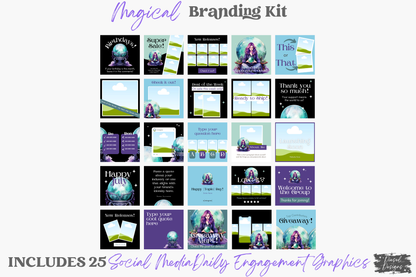 Magical Business Branding Kit | Website Kit | Business Card | Logo | Facebook Cover | Editable in Canva