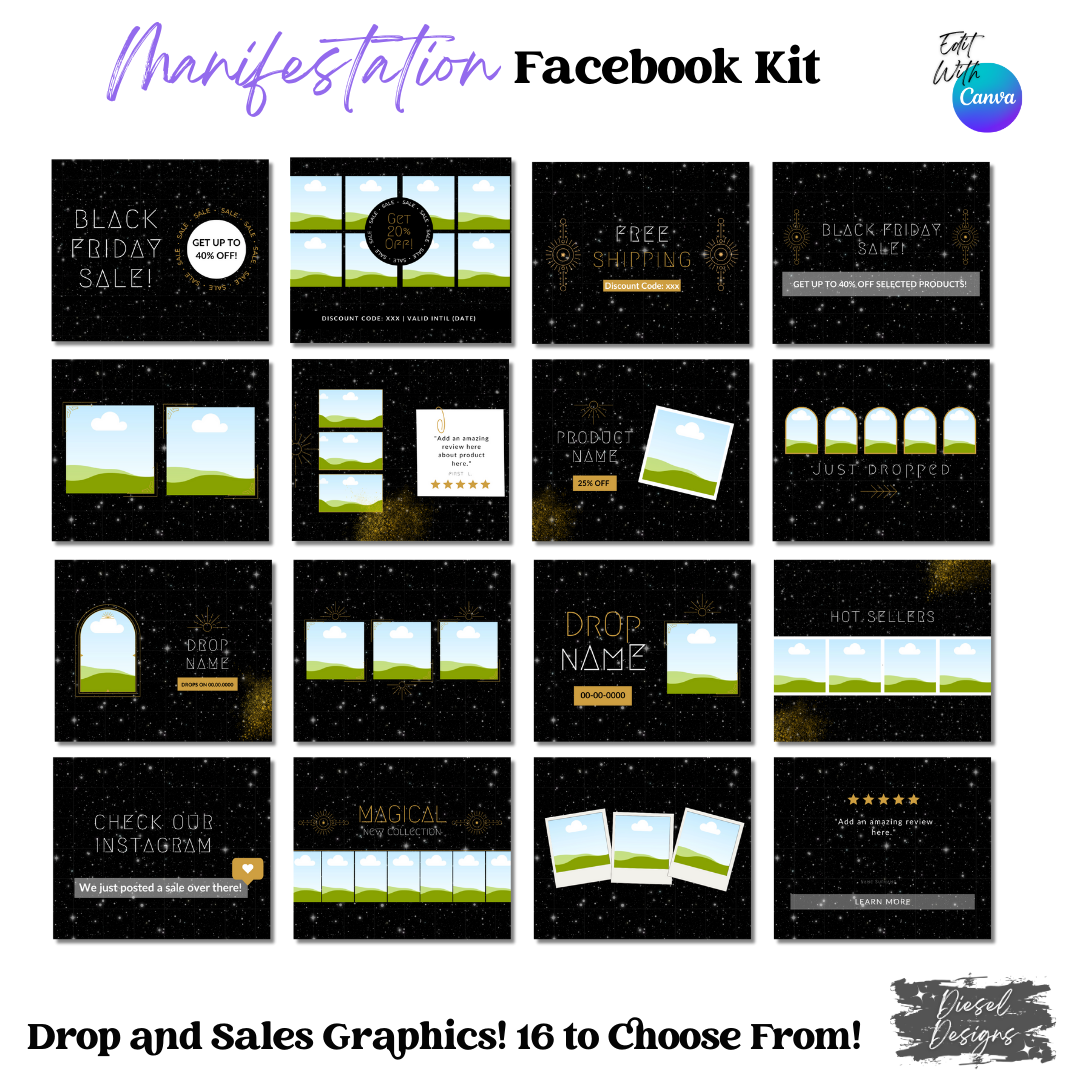 Manifestation Facebook Group | Facebook Group Kits | Editable graphics included |