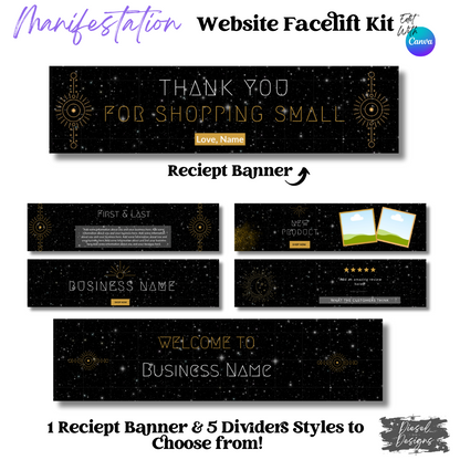 Manifestation Website Kits | Website Kits | Editable graphics included