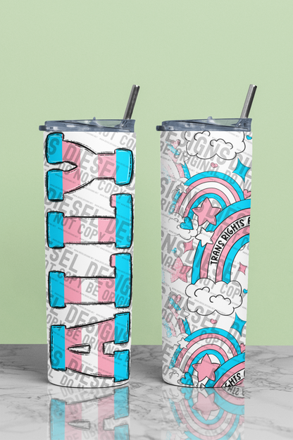 Trans ally | 300 DPI | 20 oz Skinny Tumbler Wrap