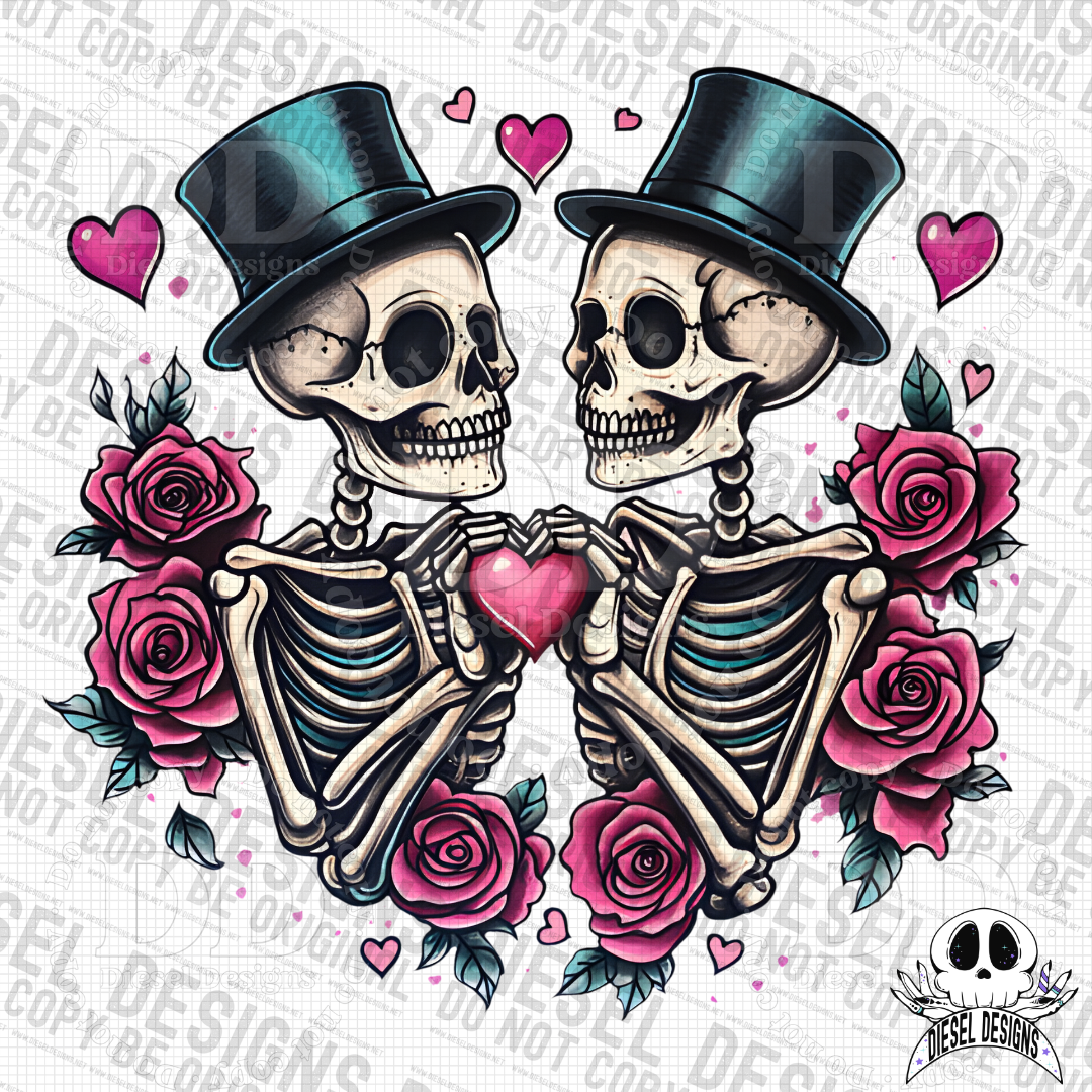 Skellie Couple PNG  | 300 DPI | Transparent PNG | Digital File Only