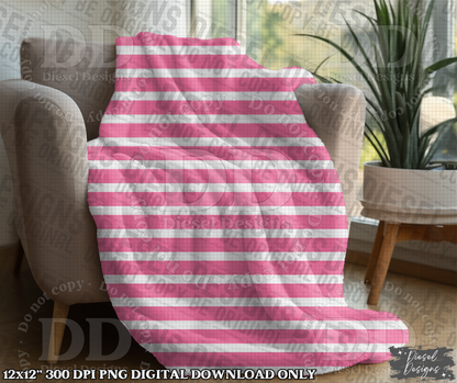 Pink Stripes Seamless   | 300 DPI | 12" x 12" | Seamless File