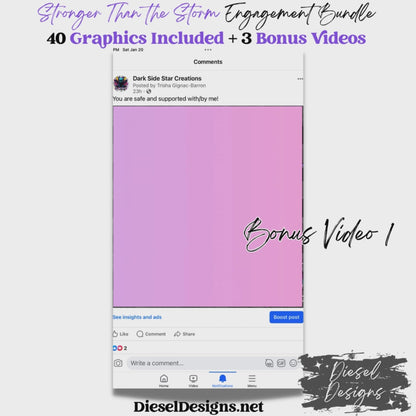 Stronger Than The Storm Engagement With 3 Bonus Videos | Engagement graphics | 40 Files | Canva Templates | Edit in Canva