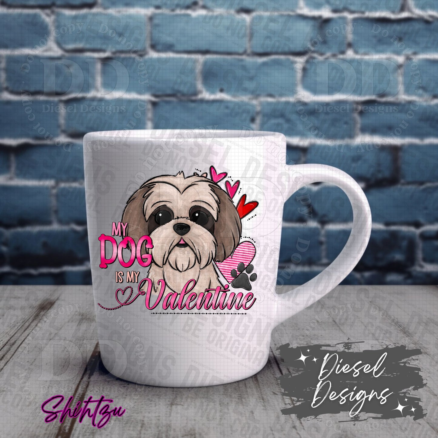 Valentine Dog - Shih Tzu | 300 DPI | Transparent PNG | Digital File Only