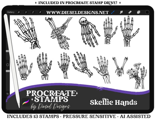 Skellie Hands | PROCREATE BRUSHES/STAMPS | Digital File Only