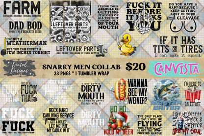 Snarky Men Collab | 300 DPI | PNG | Seamless | Tumbler Wraps | Collab | Digital Files Only