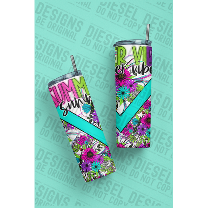 Summer Vibes | 300 DPI | 20 oz Skinny Tumbler Wrap