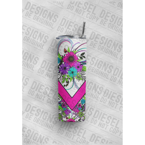 Summer Vibes 2 | 300 DPI | 20 oz Skinny Tumbler Wrap