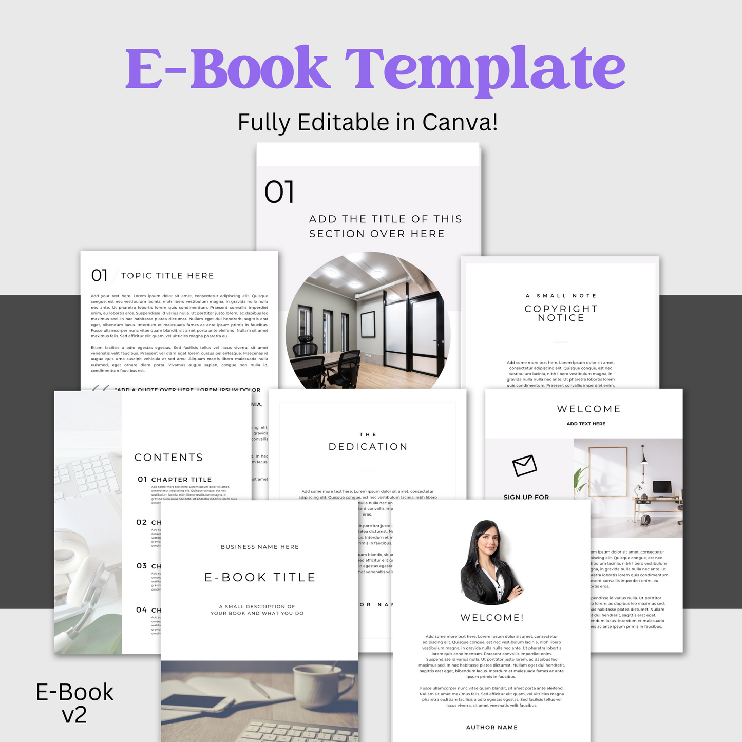 Version 2 | E-Book Template | Editable graphics included | Canva