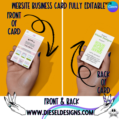 Website Style Business Card | Business Card | Editable in Canva