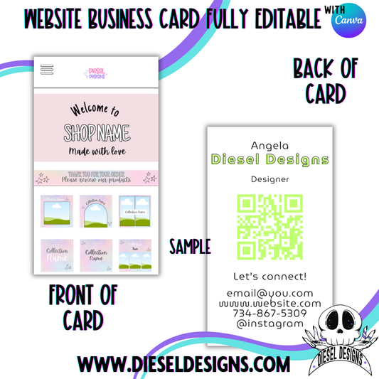 Website Style Business Card | Business Card | Editable in Canva