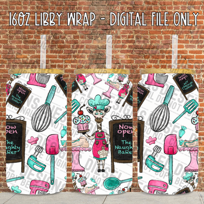 Naughty Baker Bundle | 300 DPI | PNG | Seamless | Tumbler Wraps | Libby Wraps