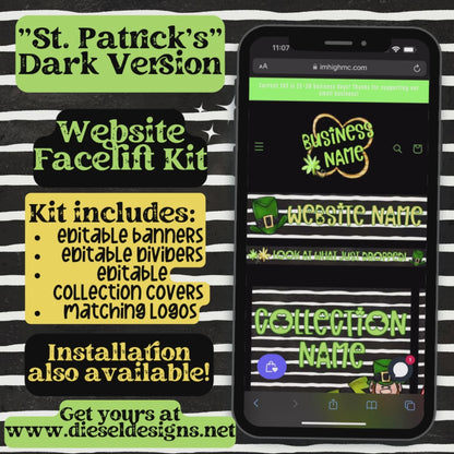 Dark St. Patrick's Day | Website Kits | Editable graphics included