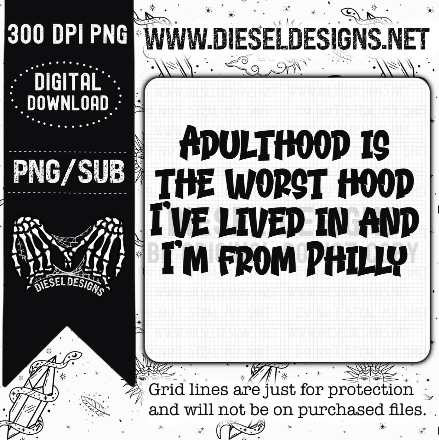 Adulthood Philly | 300 DPI | Transparent PNG