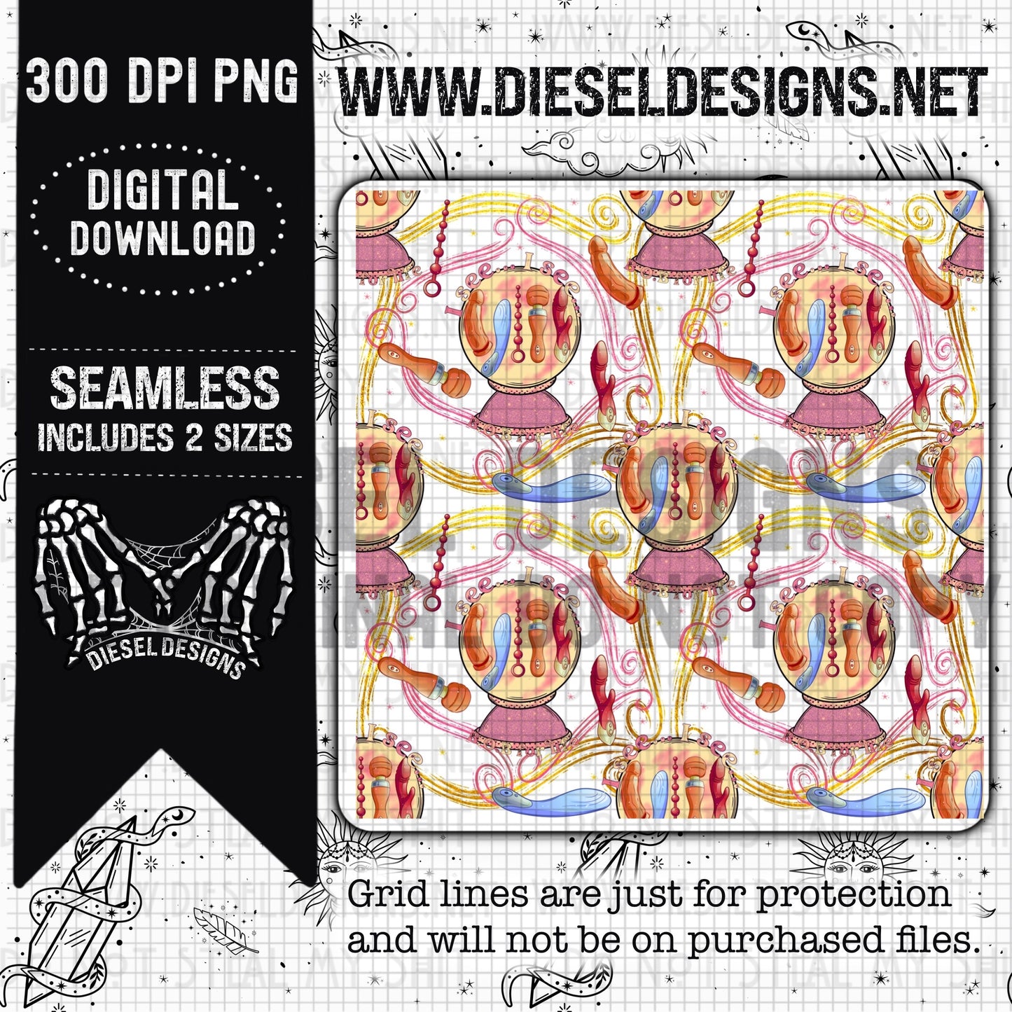 B.O.B. Seamless  | 300 DPI | Seamless 12"x12" | 2 sizes Included