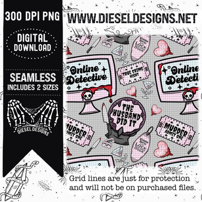 True Crime Bundle | 300 DPI | PNG | Seamless | Tumbler Wraps |