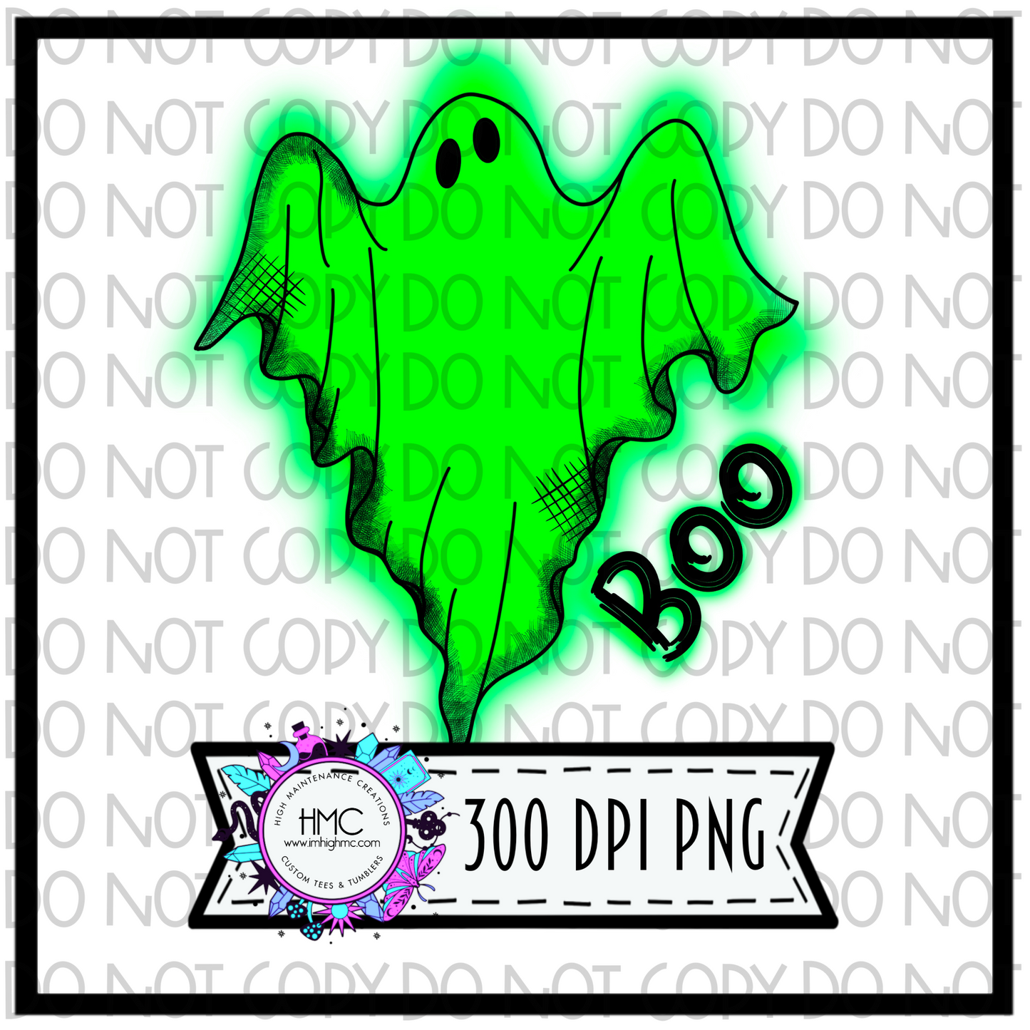 Glowing Boo PNG