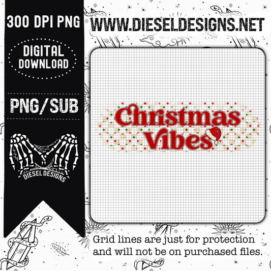 Christmas Vibes Words  | 300 DPI | PNG | Thrifty Thursday 1013.22