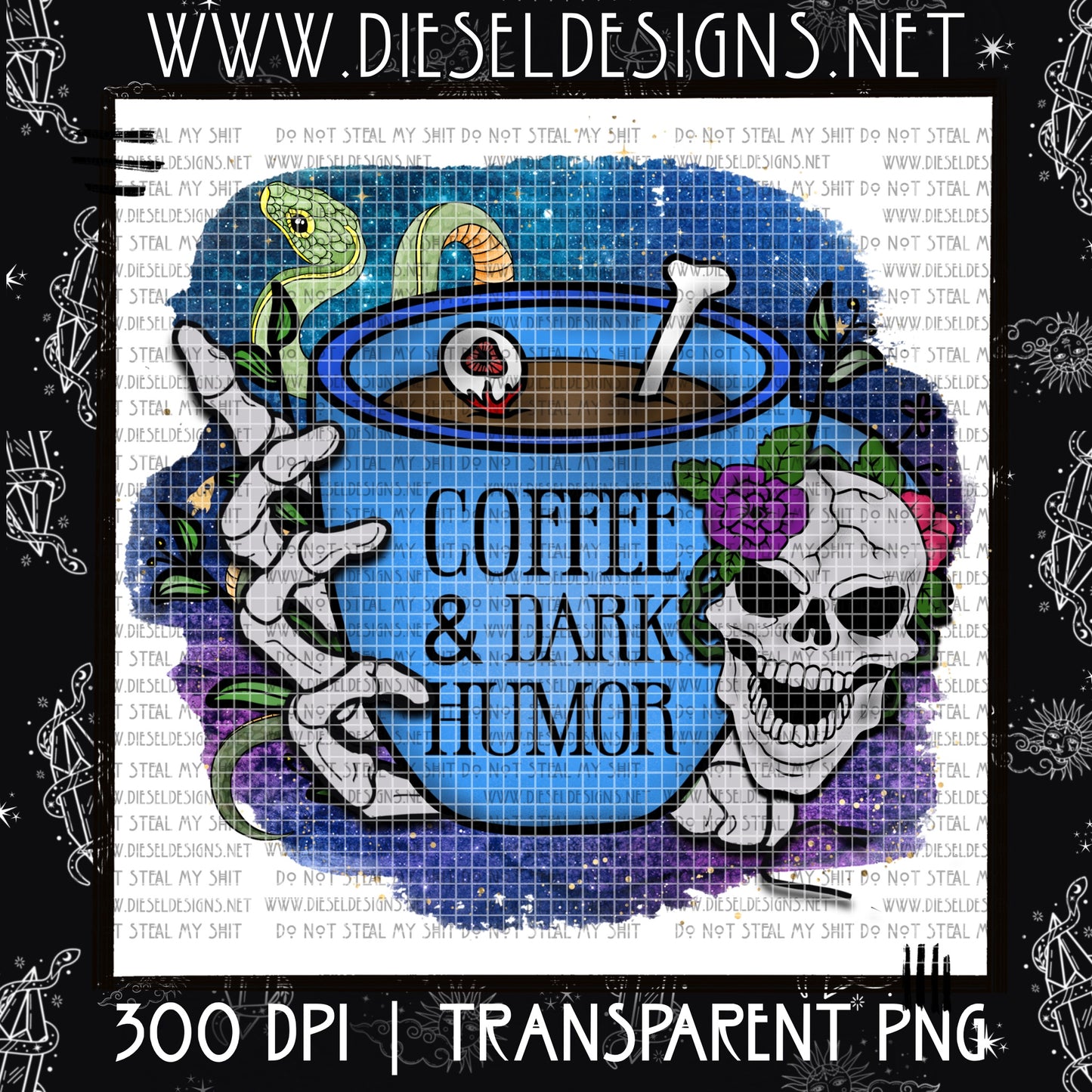 Coffee Dark Humor 1 PNG | 300 DPI | Transparent PNG