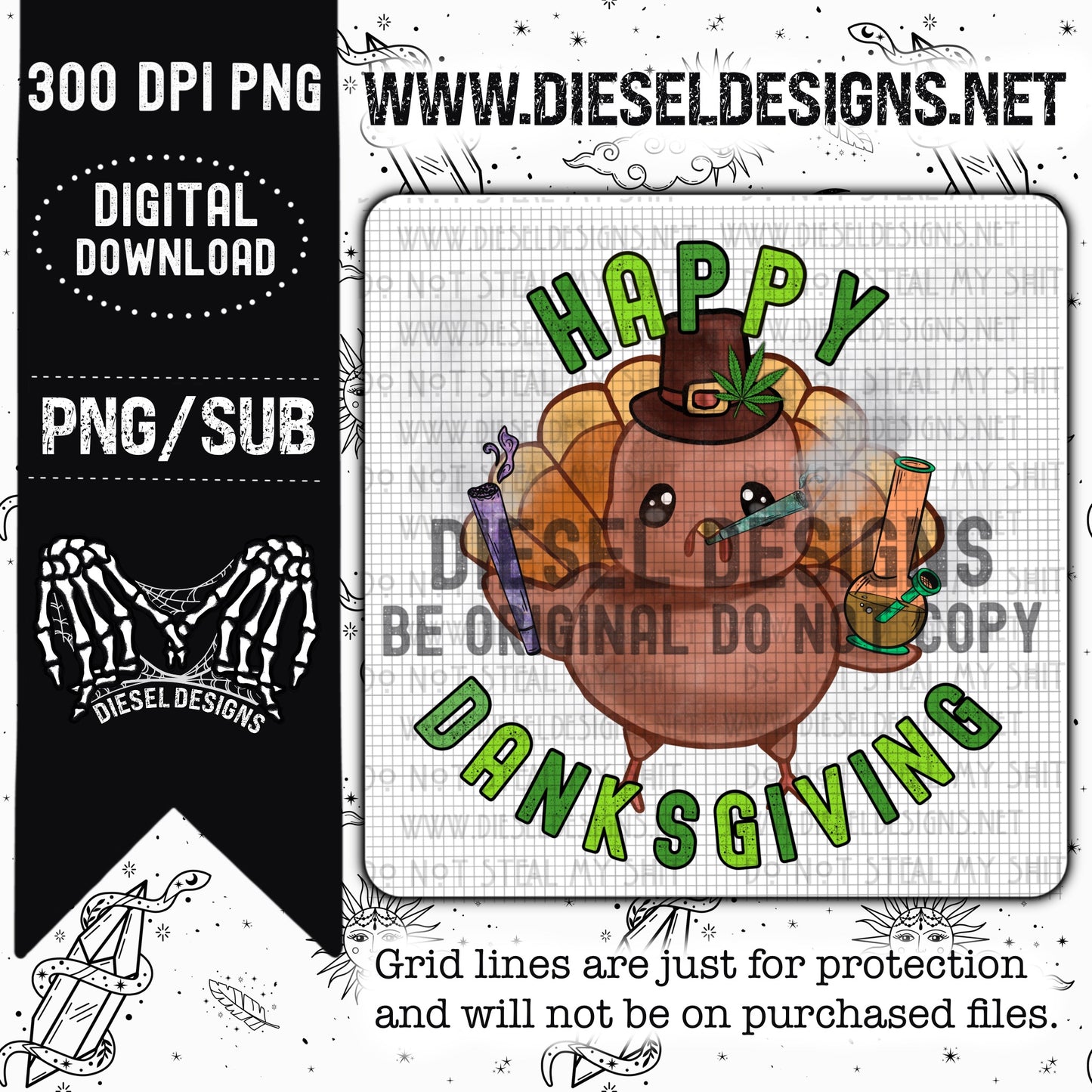 Danksgiving Green | 300 DPI | Transparent PNG