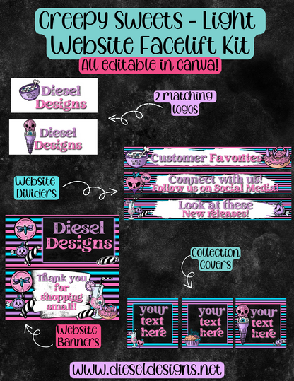 Creepy Sweets - Dark Version | Website Kits | Editable graphics included