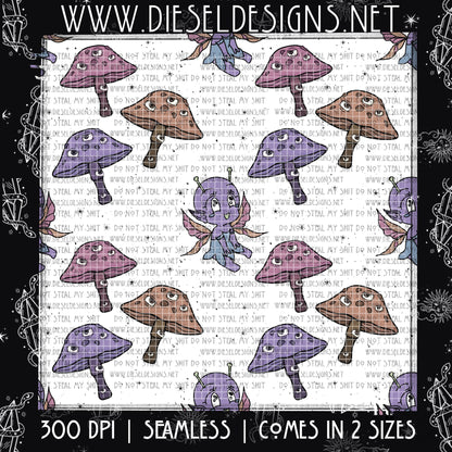 Fairy Shrooms | 300 DPI | 12"x12" Seamless File |