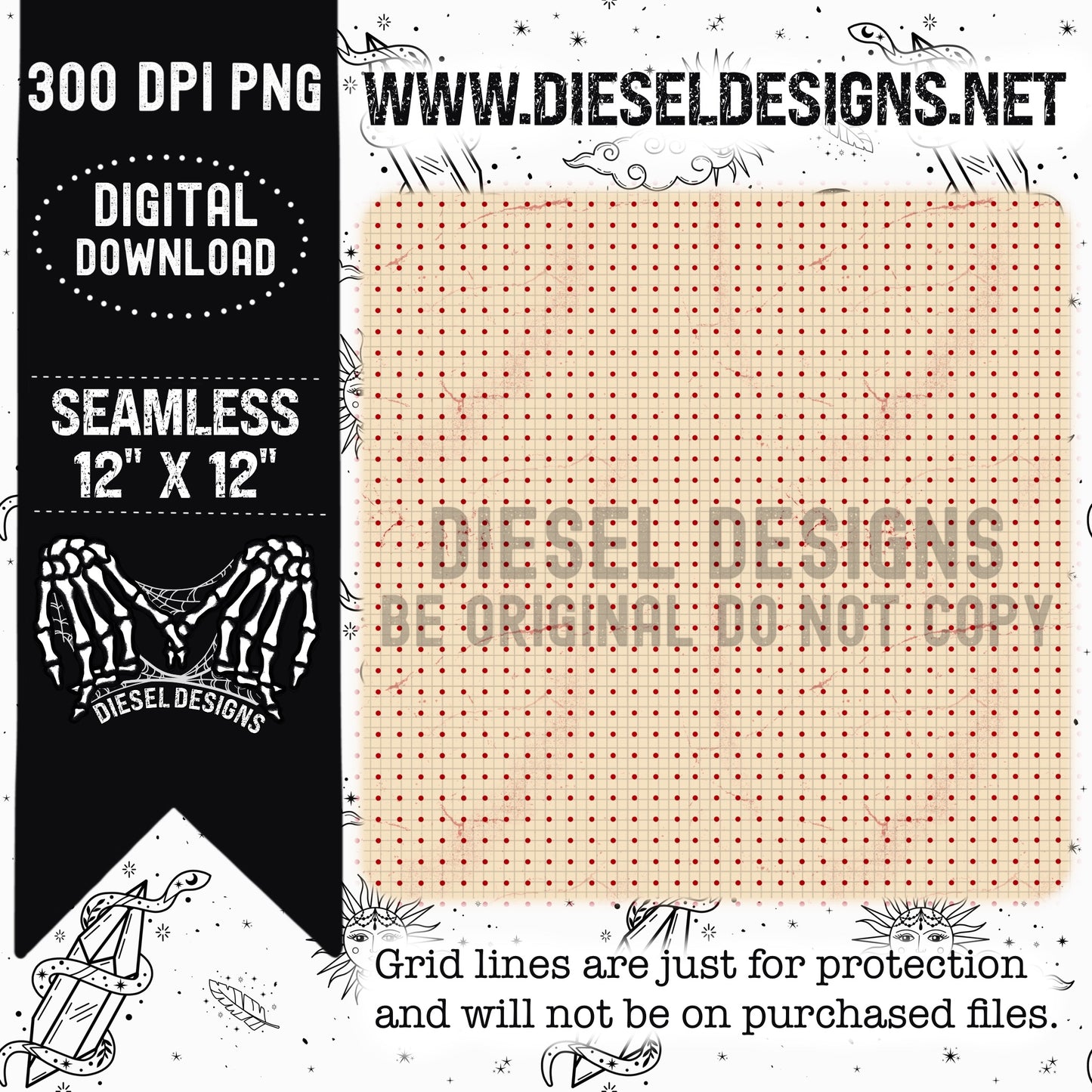 Grunge Tan Dots | 300 DPI | Seamless 12"x12" | PNG File