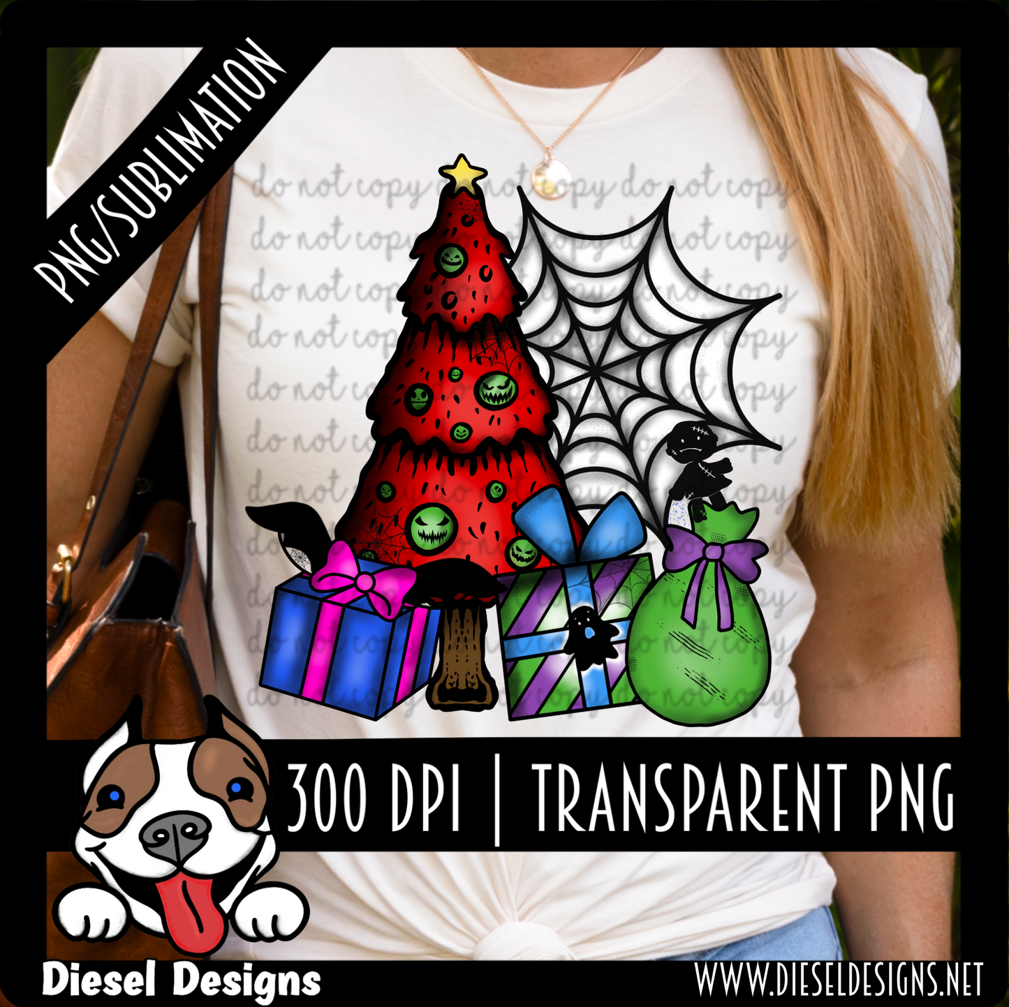 Creepy Christmas scene | 300 DPI | Transparent PNG