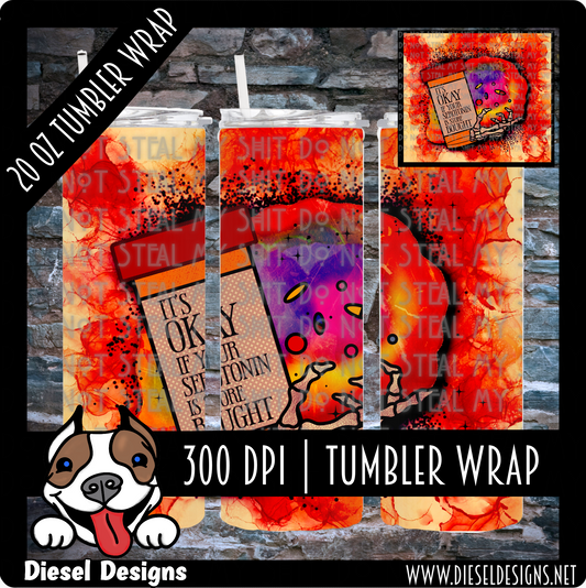 Mental Health Tumbler Wrap | 300 DPI | 20 oz Skinny Tumbler Wrap